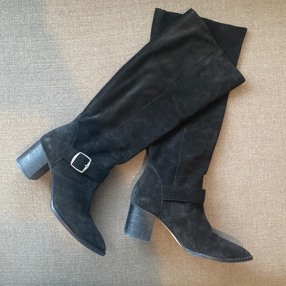 Free People black suede boots - Picture 1 of 7
